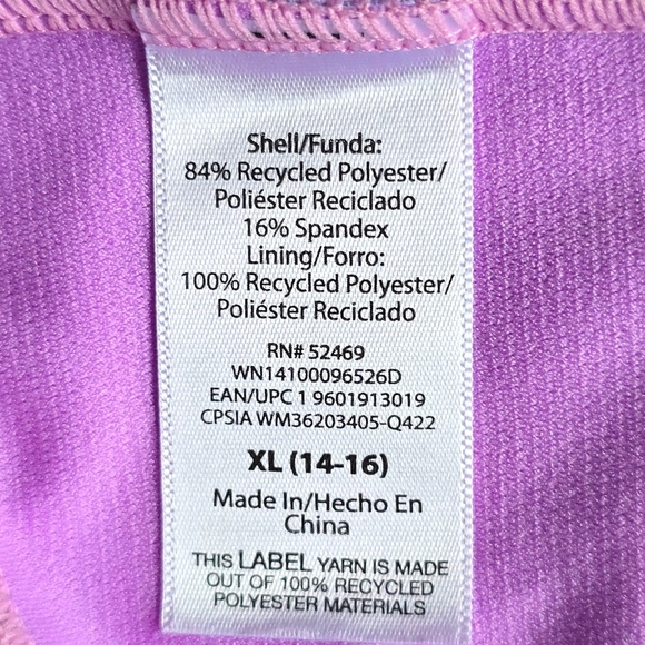 ๐ Girls Mermaid Shimmer Pastel Colors One-Piece Swimsuit Crisscross Back 14/16 - Picture 13 of 16